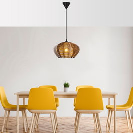 Opviq Ellipse Lámpara de Araña de Madera Color Antigüedad